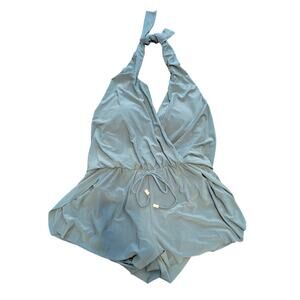 Magicsuit Women's Bianca One Piece Romper Swimsuit Spaghetti Strap Blue Size 10